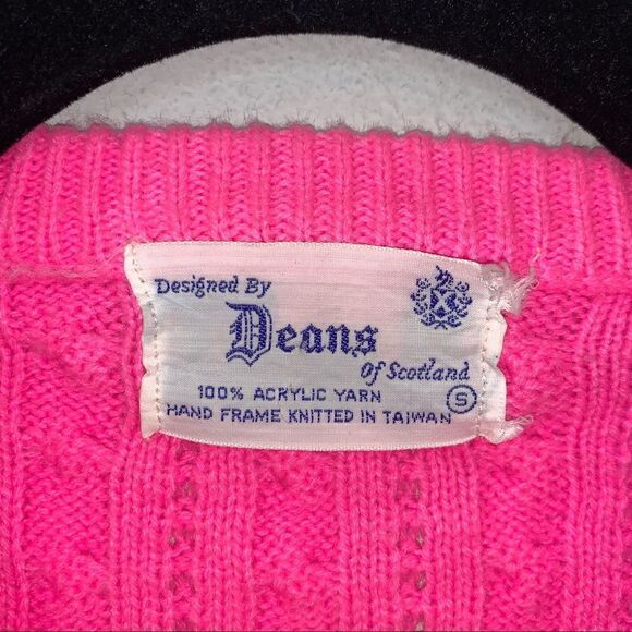 Vintage Deans of Scotland Cable Knit Cardigan Sweater - Picture 3 of 6